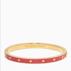 Kate Spade spot the spade enamel hinged bangle in bright rose